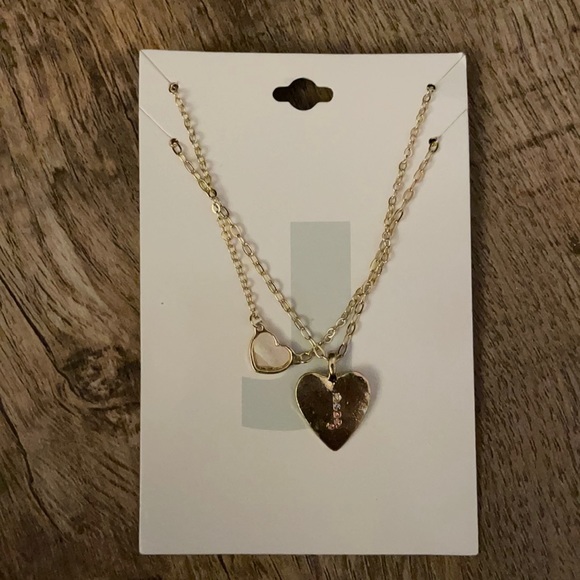 NWT Unique Designs 2 Gold Heart Necklaces: J - Picture 1 of 12